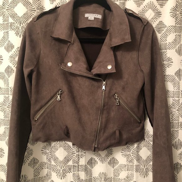 Suede cropped jacket - Picture 3 of 5